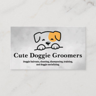 Carte De Visite Illustration Doggie   Groomers