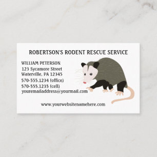Carte De Visite Illustration d'opossum de retrait de rongeur