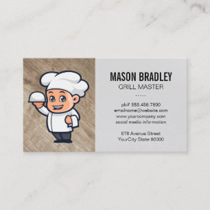 Carte De Visite Illustration du chef Servant à manger