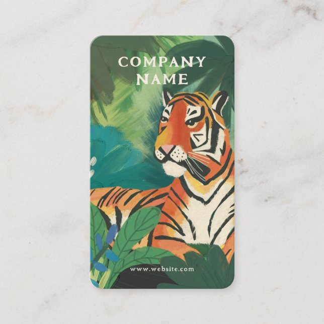 Carte De Visite Illustration du tigre de la jungle (Devant)