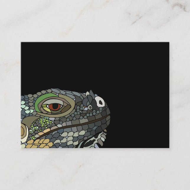 Carte De Visite Illustration d'un animal de lézard d'Iguana (Devant)