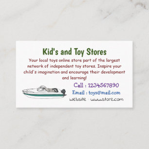 Carte De Visite Illustration d'un bateau à moteur