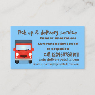 Carte De Visite Illustration d'un camion kawaii rouge mou