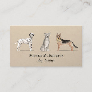 Carte De Visite Illustration d'un chien d'aquarelle d'un entraîneu