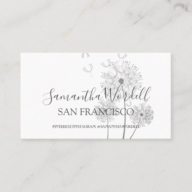 Carte De Visite Illustration florale (Devant)