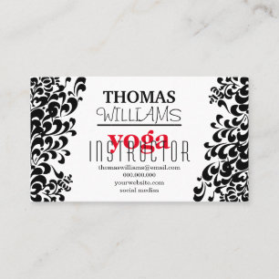 Carte De Visite Illustration florale professeur de yoga Mandala He