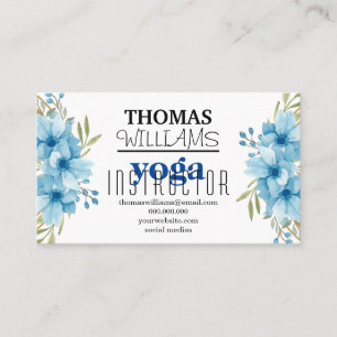 Carte De Visite Illustration florale professeur de yoga Mandala He