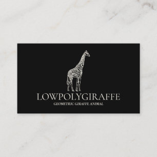Carte De Visite Illustration géométrique de girafe à faible polygo