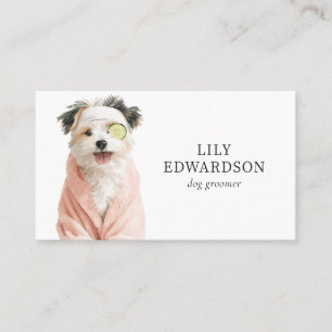 Carte De Visite Illustration Mignonne et Amusante Toiletteur pour 
