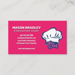 Carte De Visite Illustration moderne de style Casquette Chef