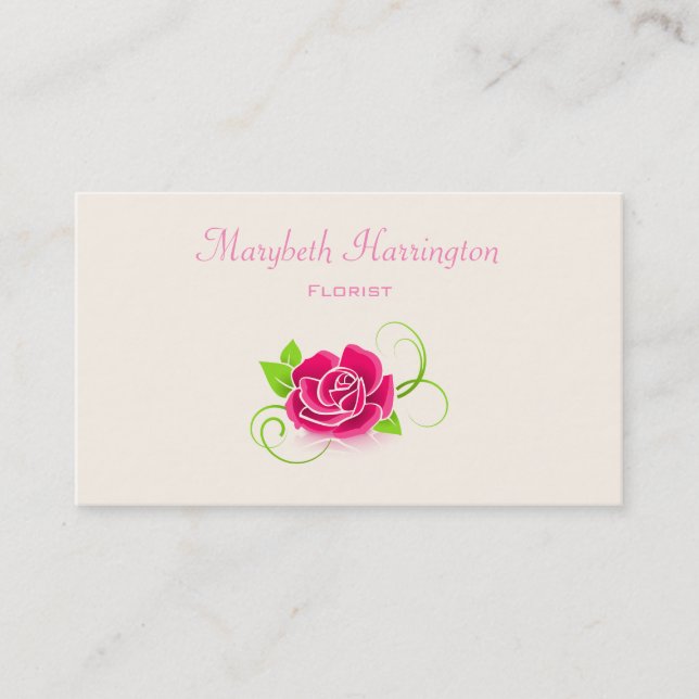 Carte De Visite Illustration rose (Devant)
