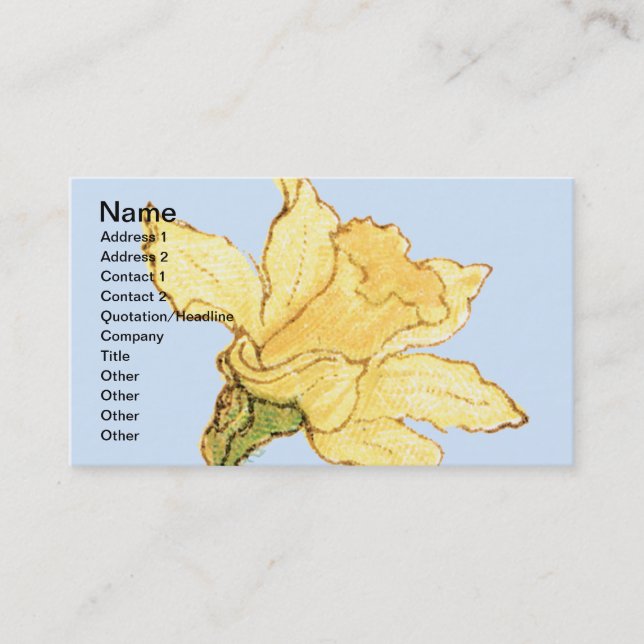 Carte De Visite Illustration simple de jonquille par Kate (Devant)