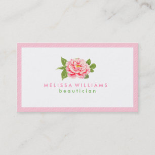 Carte De Visite Illustration simple et élégante de Rose simple ros