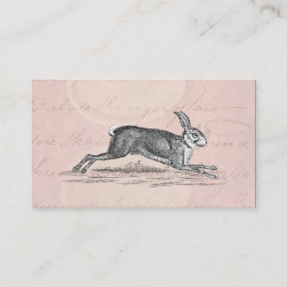 Carte De Visite Illustration vintage de lapin de lièvres - lapins