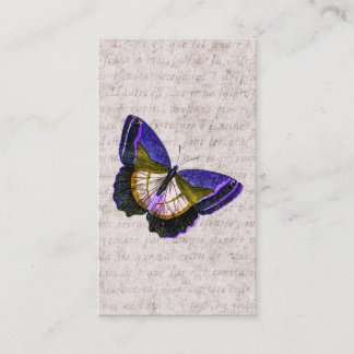 Carte De Visite Illustration vintage de papillon de pourpre et