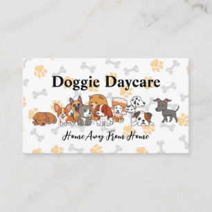 Carte De Visite Illustrations de chiot mignonne   Garderie Doggie
