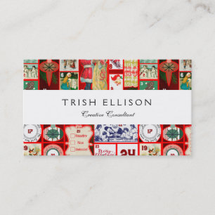Carte De Visite Illustrations de Noël Vintage Holiday Fun