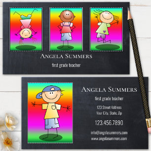 Carte De Visite Illustrations personnalisées pour professeur sur t