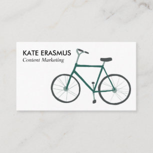 Carte de visite illustré par bicyclette verte