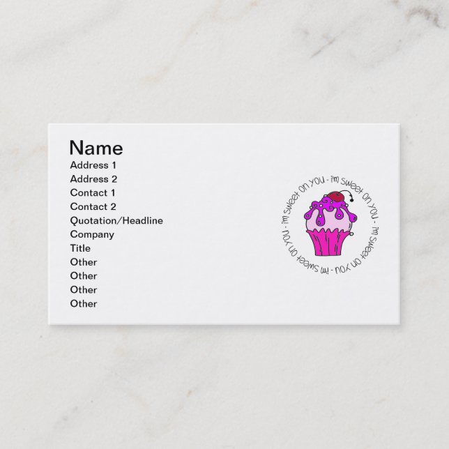 Carte De Visite I'm Sweet on You Valentine (Devant)