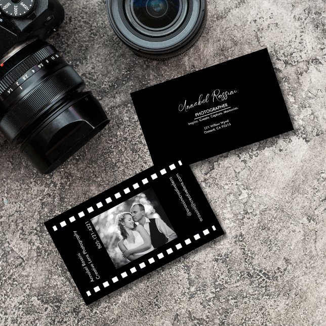 Carte De Visite Image de la bande de film photographique moderne (Modern Professional Photography Film Strip Business Card)