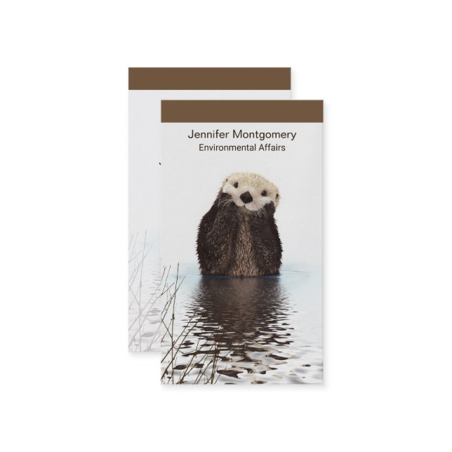 Carte De Visite Image de la faune de Cute Otter (Devant/Arrière en situation)