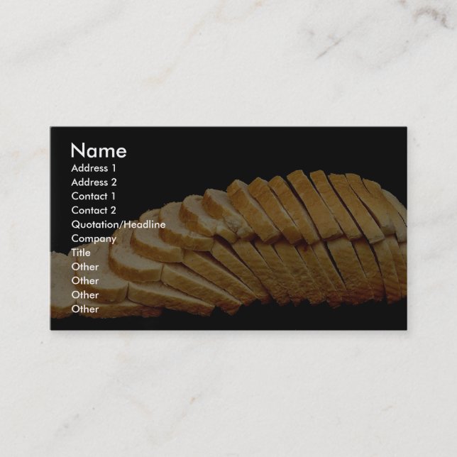Carte De Visite Image de miche de pain (Devant)