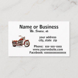 Carte De Visite Image de motocyclette SImple