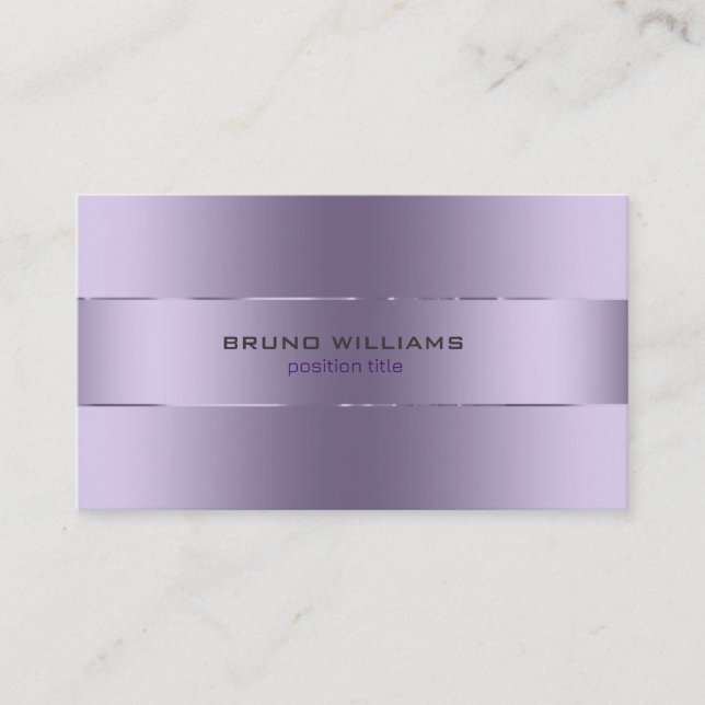 Carte De Visite Image d'un violet métallique aux rayures brillante (Devant)