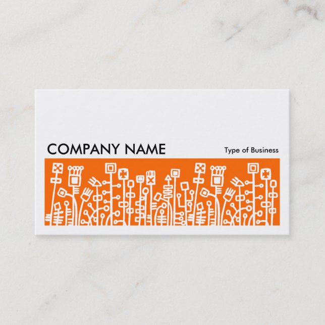Carte De Visite Image longue 071 - Cyber Garden - Orange (Devant)