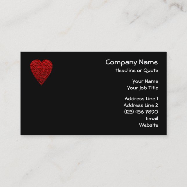 Carte De Visite Image rouge lumineuse de coeur (Devant)