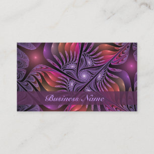 Carte De Visite Imaginaire coloré Abstrait moderne violet fractal