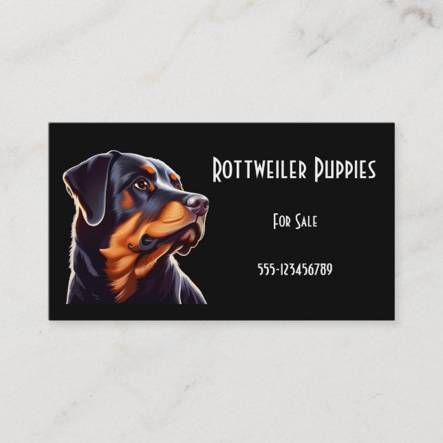 Carte De Visite Imaginaire Cute Rottweiler, Imaginaire Imaginaire  (Devant)