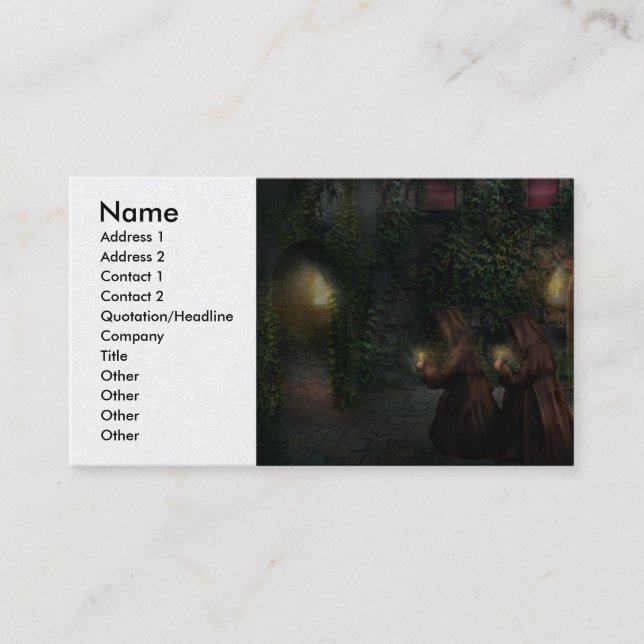 Carte De Visite Imaginaire - dans la nuit (Devant)