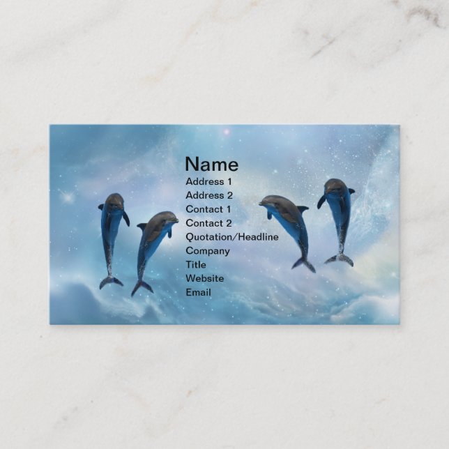 Carte De Visite Imaginaire des dauphins (Devant)