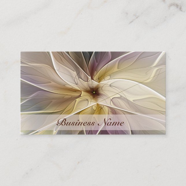 Carte De Visite Imaginaire Floral Gold Eggplant Art Fractal Abstra (Devant)