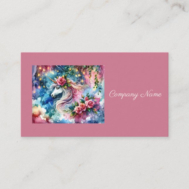 Carte De Visite Imaginaire lunaire Unicorne (Devant)