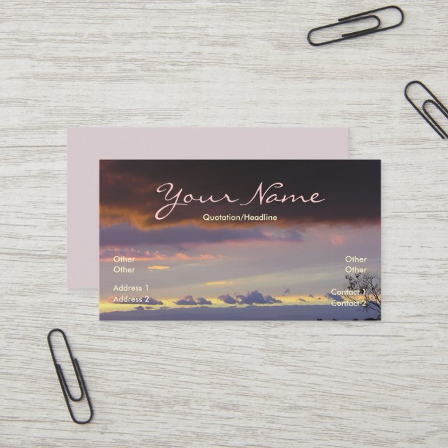 Carte de visite Imaginaire Skyscape (Devant/Arrière en situation)