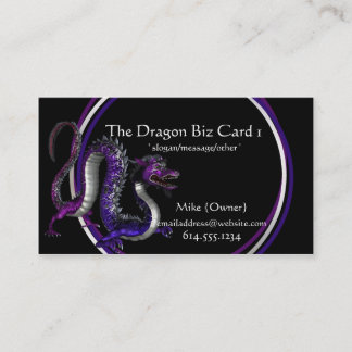 Carte de visite Imaginaire violet et bleu Dragon