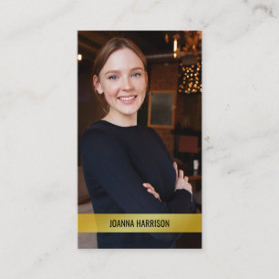 Carte De Visite Imlégant minimaliste moderne Shimmery Gold Band Ph