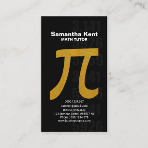 Carte De Visite Immaculé Faux Gold Math Pi-Symbol Math Tutor