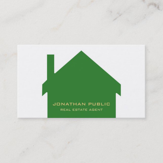 Carte De Visite Immobilier Agent Moderne Design élégant Luxe (Devant)