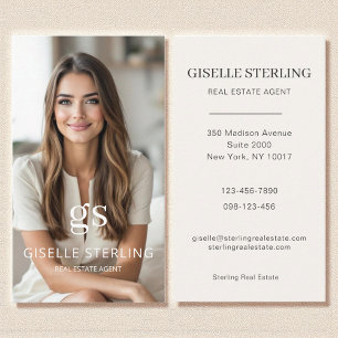 Carte De Visite Immobilier Agent Neutral Photo Professionnelle