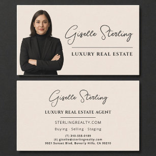 Carte De Visite Immobilier Agent Neutral Photo Professionnelle