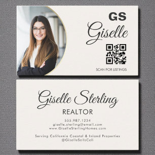 Carte De Visite Immobilier Agent Neutre QR Code photo