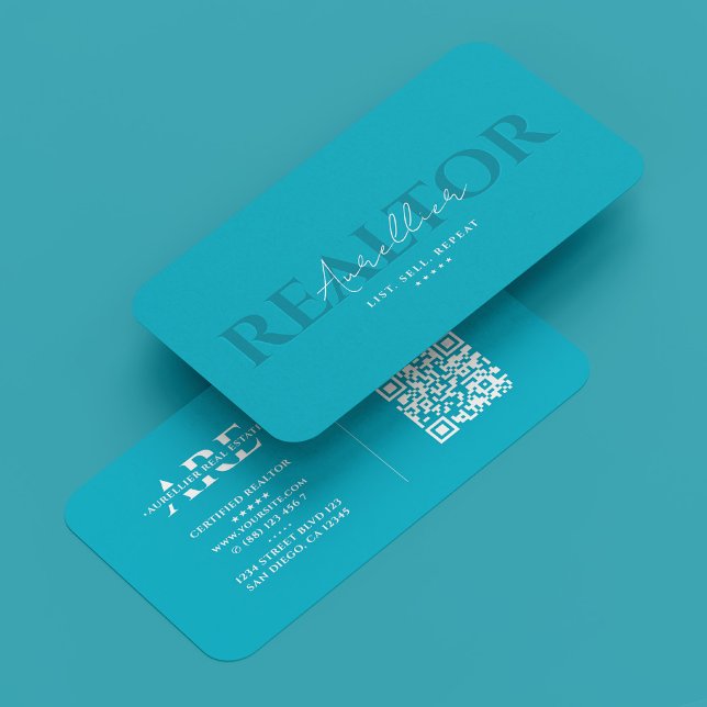 Carte De Visite Immobilier Azure Sky Blue Moderne (Realtor Mortgage Azure Sky Blue Modern Business Card
)