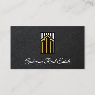 Carte De Visite Immobilier Bâtiment commercial   Cuir