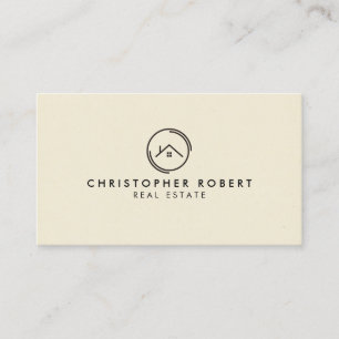 Carte De Visite Immobilier blanc minimaliste