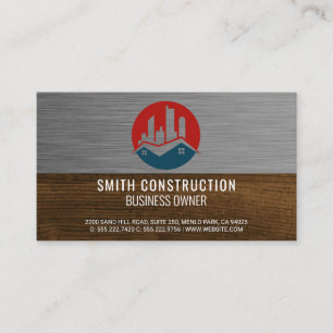 Carte De Visite Immobilier   Bois métallique   Construction
