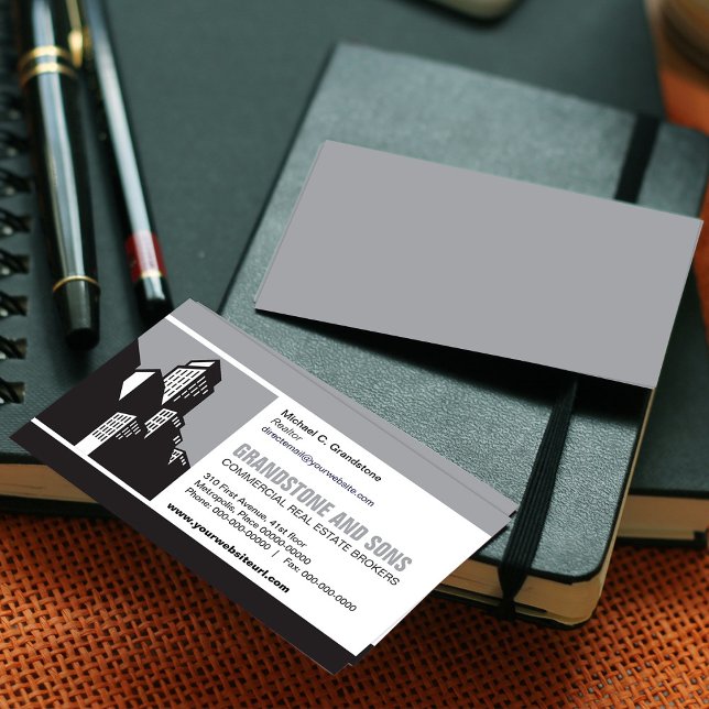 Carte de visite immobilier commercial audacieux (Créateur téléchargé)